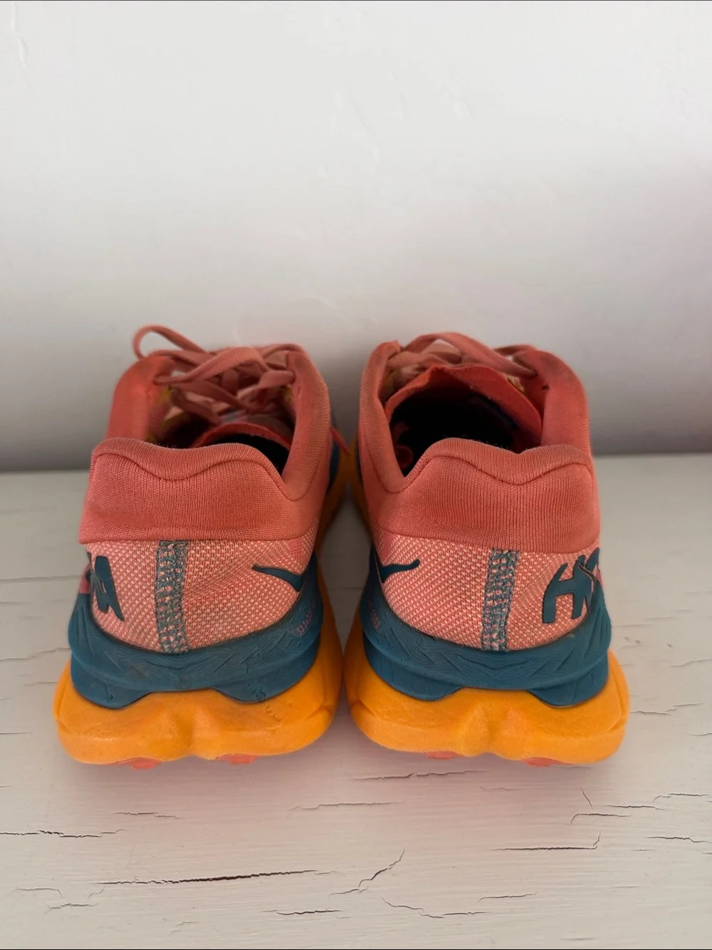 Hoka Tecton X Women’s 7 Coral Orange Trail Running Shoes Carbon Plate Sneakers